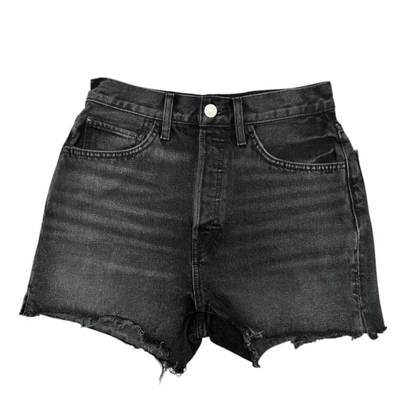 RE/DONE Levi’s Jeans Black Denim Cutoff Shorts 70’s High Rise Women Size 26 $275 - Picture 7 of 17